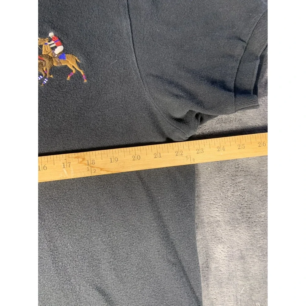 Polo Ralph Lauren Triple Pony Polo Shirt Men L Black Cotton Pique Classic Fit L